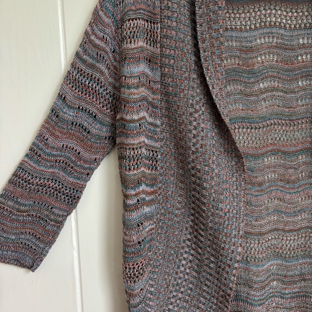 A Knitch Above Earthy Tones Open Cardigan - Picture 4 of 7